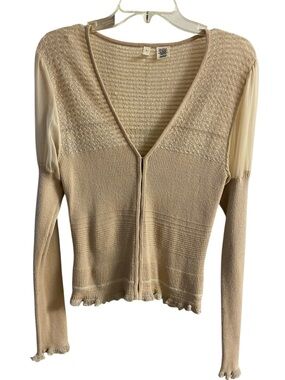 Moth Cream Knit Lightweight Sweater Large